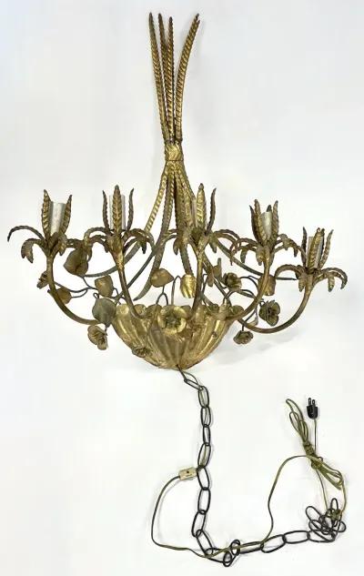 Brass 5-Arm Wheat Wall Sconce - Gold