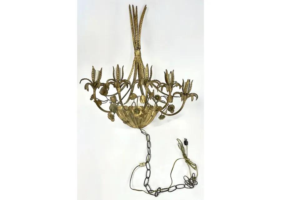 Brass 5-Arm Wheat Wall Sconce - Gold