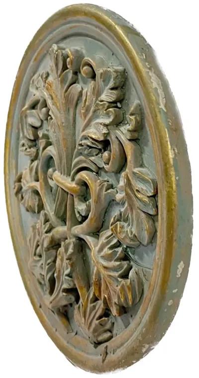 Gilt Plaster Acanthus Leaf Medallion - Brown