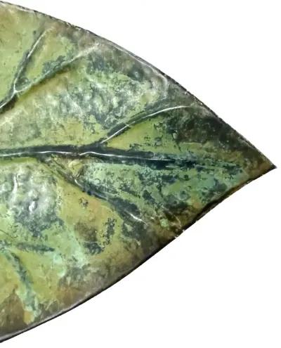 Pressed Bronze Leaf Platter - green