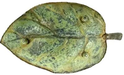 Pressed Bronze Leaf Platter - green