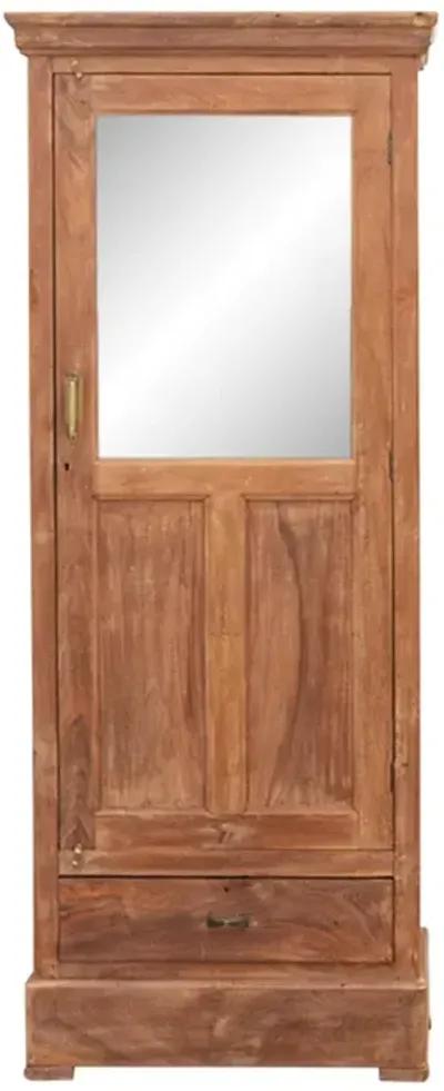 Slim Antique Teak Colonial Cabinet - Brown