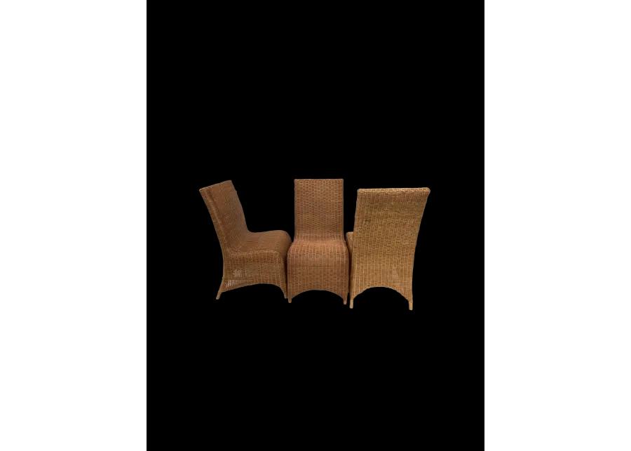 Mid-Century Draped Wicker Dining Chairs - Brown