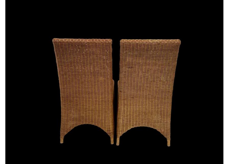 Mid-Century Draped Wicker Dining Chairs - Brown