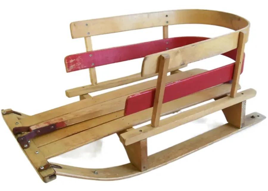 Children's Snow Pull Sled with Handle - Brown