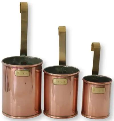 Copper Dairy Measures - Set of 3 - Brown