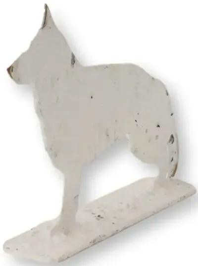 Salvaged Metal German Shepherd - White