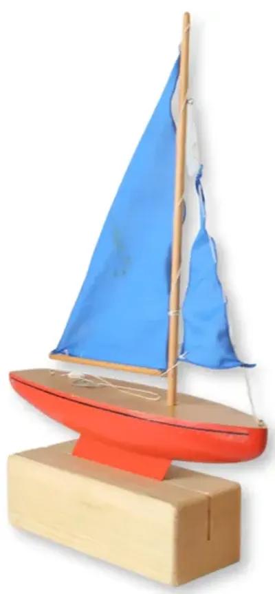 Midcentury English Pond Boat - Red