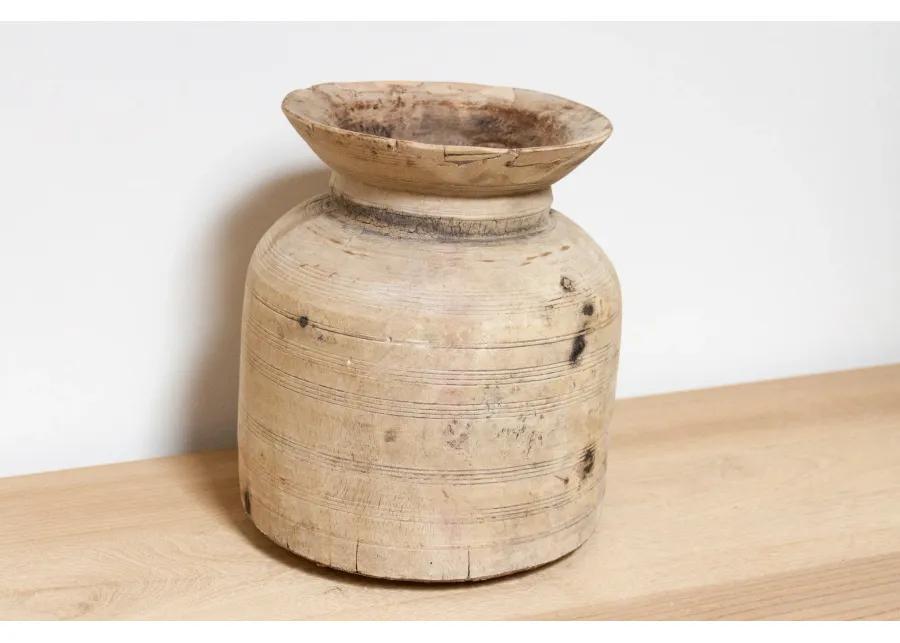 Rustic Colonial Wooden Water Pot-Rani