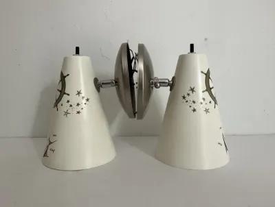 Midcentury Coastal Sconces - Set of 2 - White