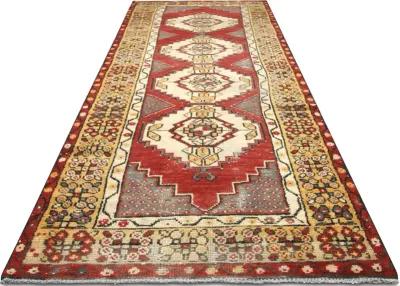 Turkish Oushak Runner -2'10"x9'7" - Red