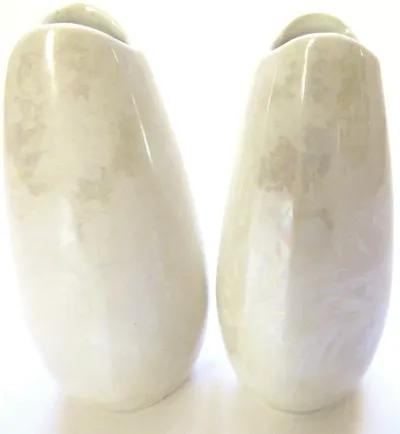 1960s McCoy Marble-Glaze Vases - Set of 2 - White