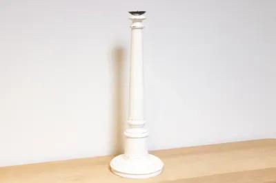 Antique Slim Indian Candle Holder - White