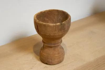 Rustic Bleach Wood Candle Holder-Jeypore