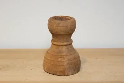 Rustic Bleach Wood Candle Holder-Jeypore