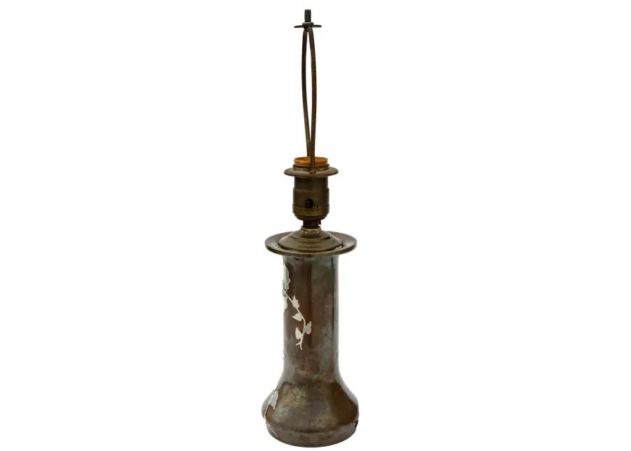 Heintz Bronze & Sterling Silver Lamp - Brown