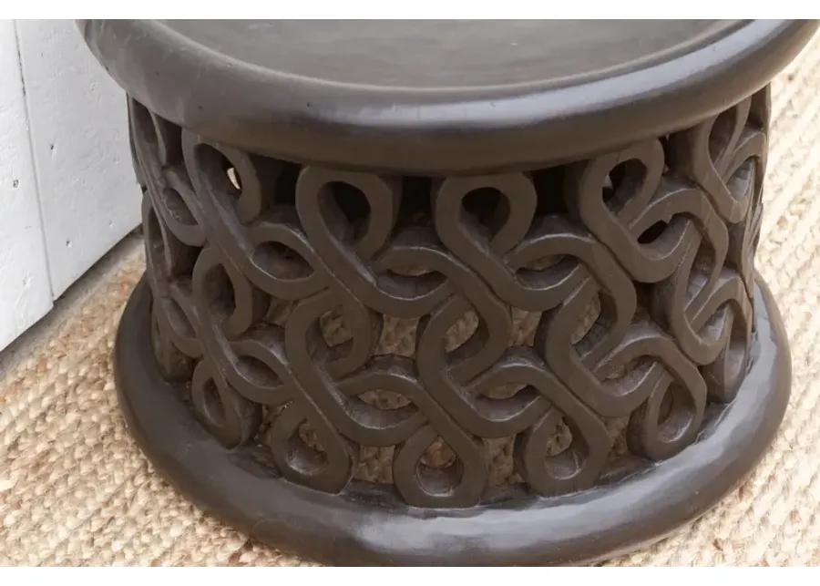 African Floral Bamileke Stool