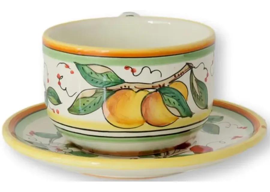 Italian Deruta Faience Breakfast Set/20 - Green