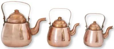 Midcentury Scandinavian Copper Kettles - Brown