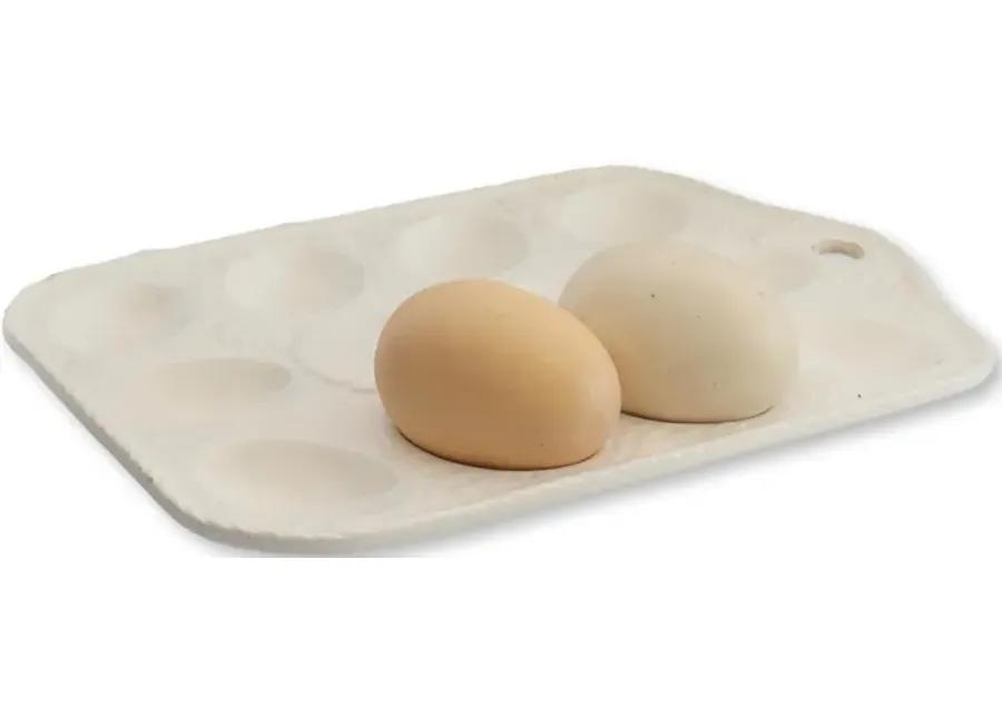 Vintage French Egg Tray - White