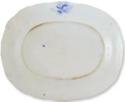 1840s English Transferware Small Platter - Blue