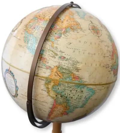 Vintage Globe on Floor Stand - Brown