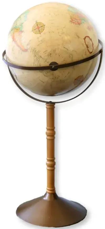 Vintage Globe on Floor Stand - Brown