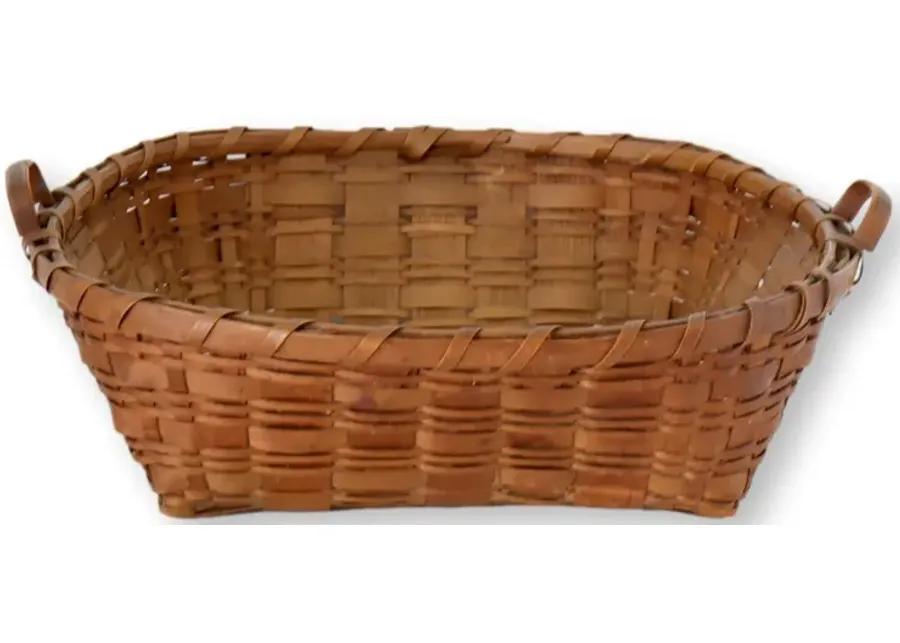 New England Indigenous Hand-Made Basket - Brown