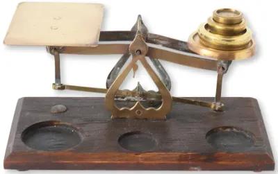 English Postal Scale w/Weights - Brown