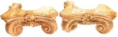 Antique Terracotta Capitol Elements Pair