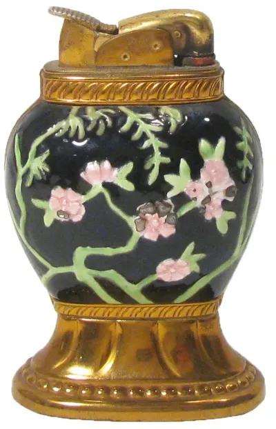 Chinoiserie Cloisonne Table Lighter - Black