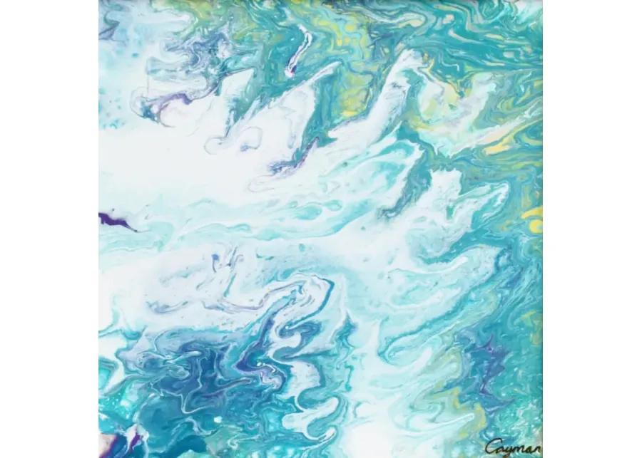 Modern Abstract Marbleized Art Painting - Blue