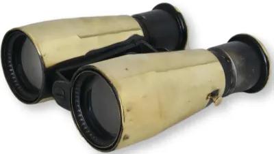 Large Antique Brass Binoculars - Gold