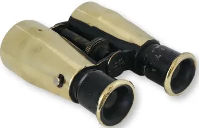 Large Antique Brass Binoculars - Gold