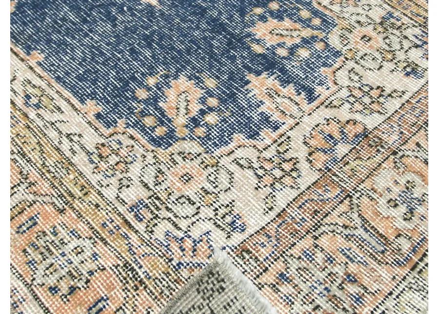 1960s Turkish Oushak Runner -2'7"x11'8" - Blue