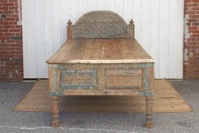 Rare 19th Century Indian Carved Bed - Brown