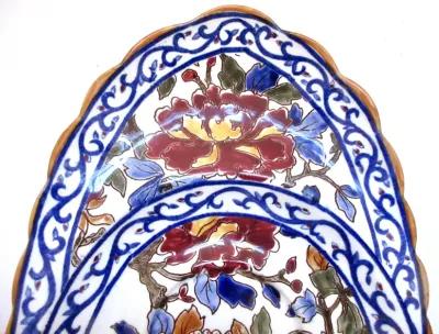 French Faience Peonies Breakfast Sets - Blue