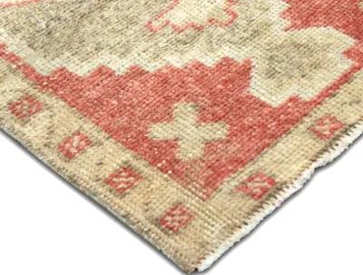 1960s Turkish Oushak Yastic - 1'7" x 3' - Red