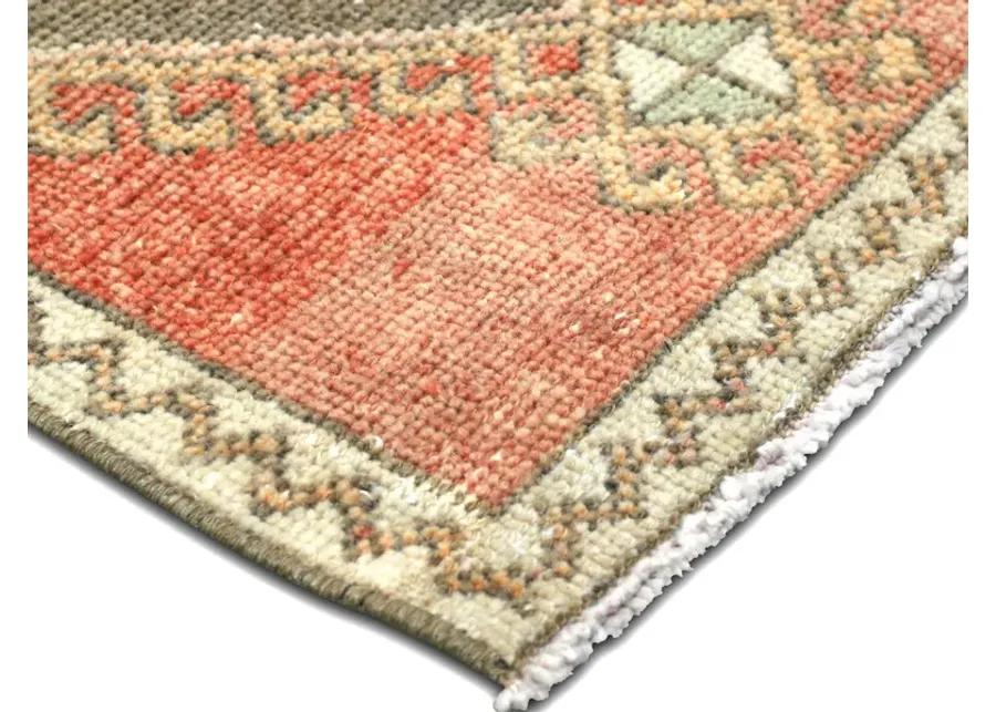 1960s Turkish Oushak Yastic -1'7" x 3'1" - Red