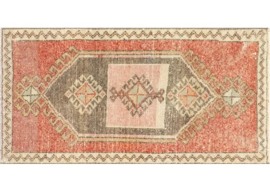 1960s Turkish Oushak Yastic -1'7" x 3'1" - Red