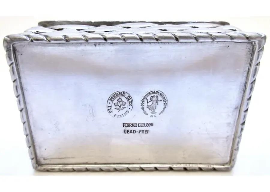 Pierre Deux Basketweave Pewter Box - Silver