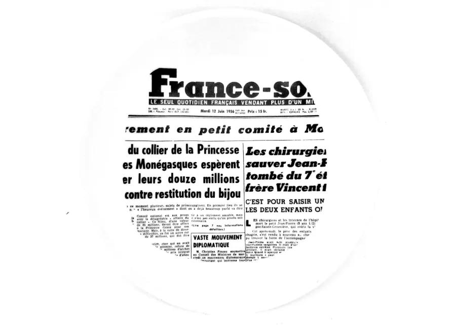 Fornasetti-Style MCM French Plate - Black