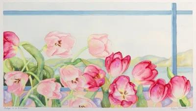 'Red Tulips' by Eileen Ormiston - 1989