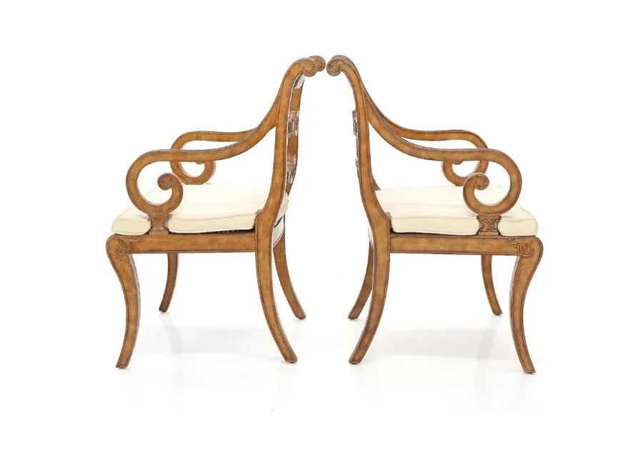 English Regency Style Armchairs - Set of 2 - Brown