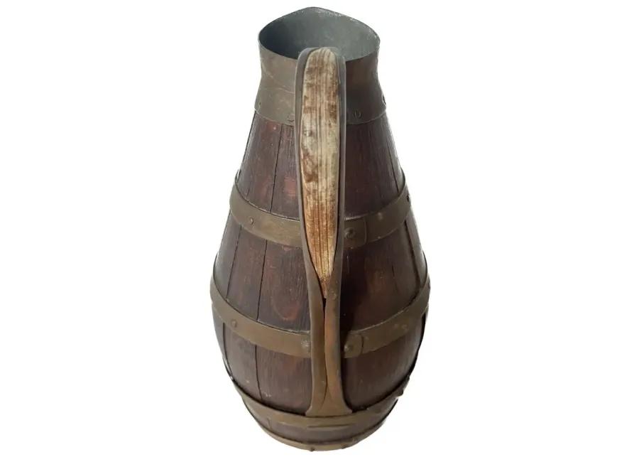 Antique Alsacian Barrel Pitcher - Brown