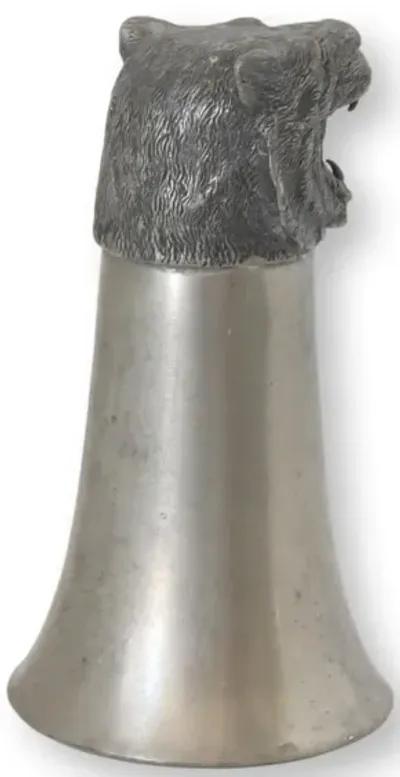 French Pewter Tiger Stirrup Cup