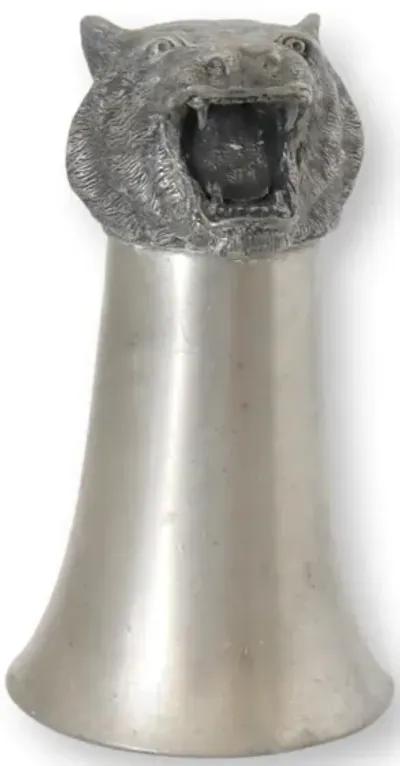 French Pewter Tiger Stirrup Cup