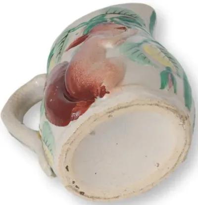 Antique Staffordshire Squirrel Cream Jug - Green