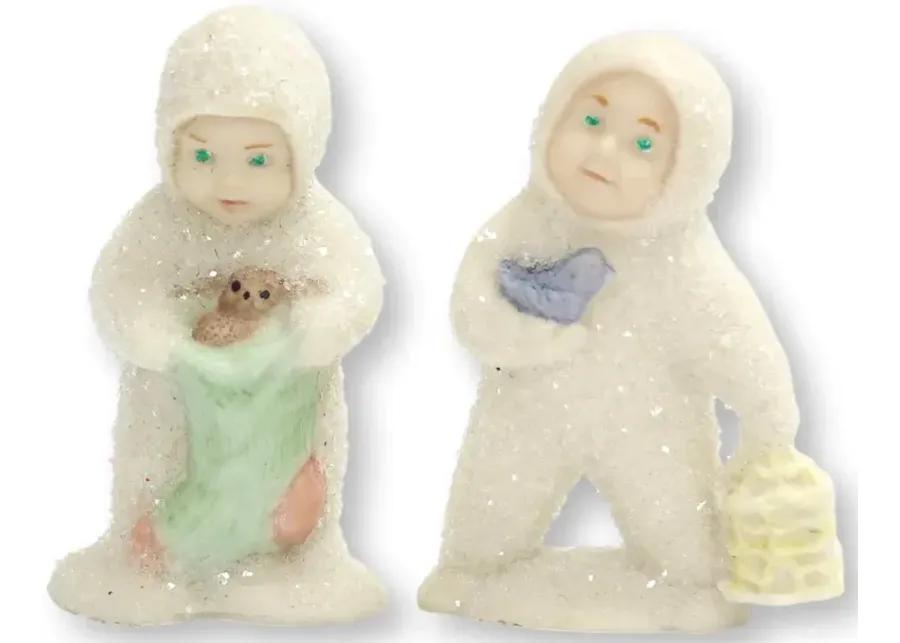 German Porcelain Snowbabies - Set of 2