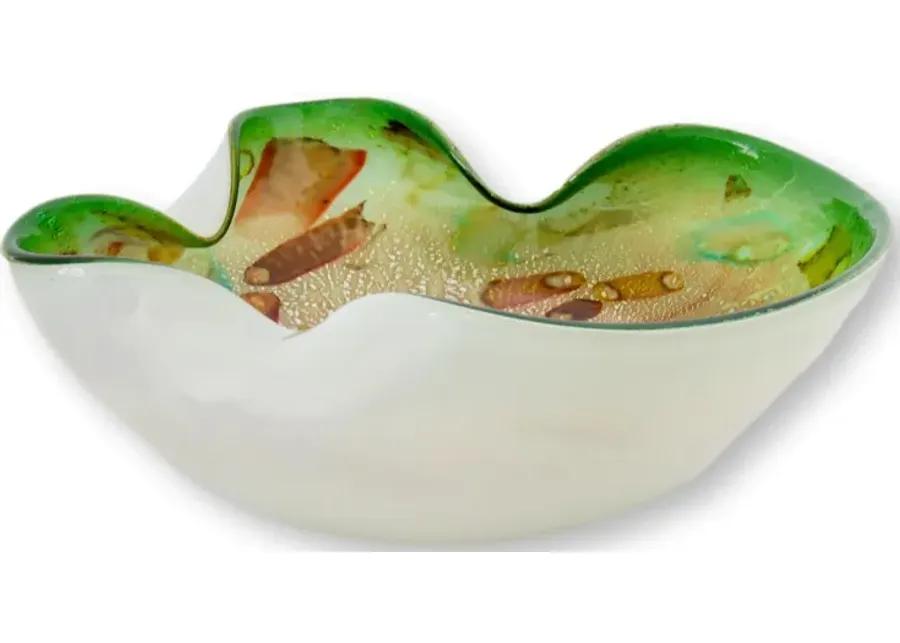 Midcentury Italian Murano Glass Bowl - Green